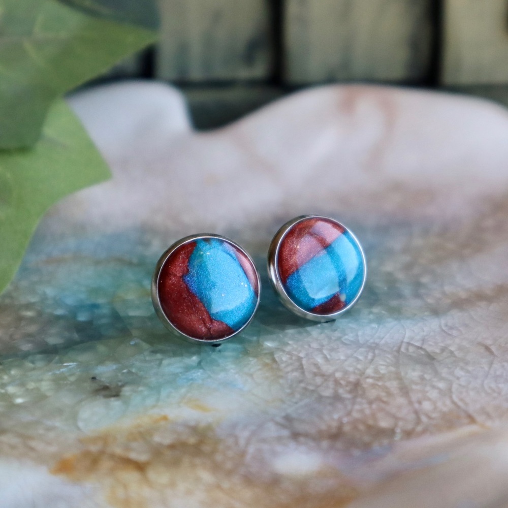 Handmade STUD Earrings Polymer Clay